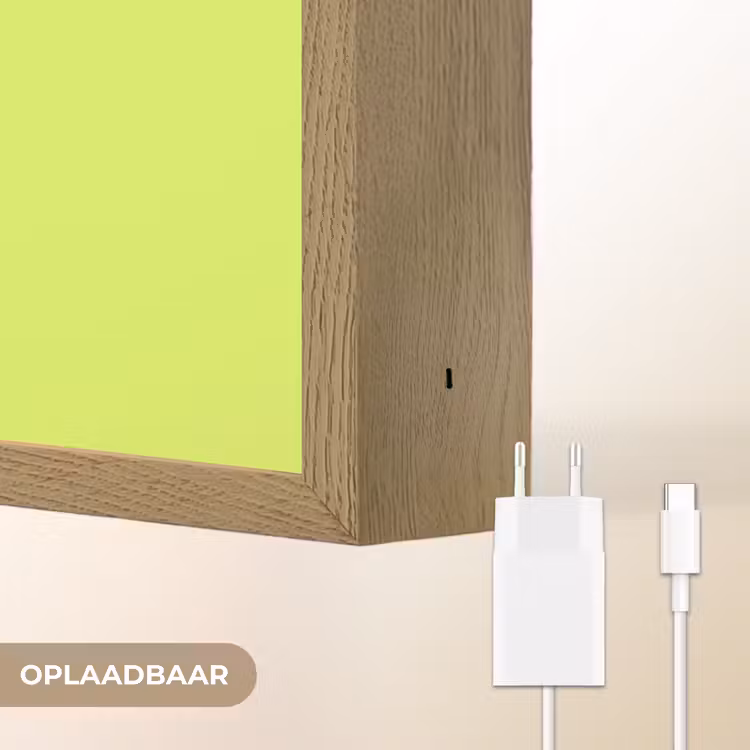 Groen - Roze bonjour - art-deco Light Box met batterij (Wandlamp) middel -USP_websiteoplaadbaarNL