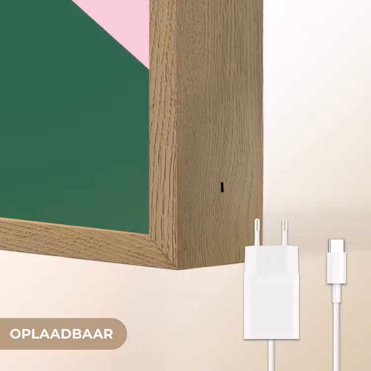 Groen - Teskt - This is art - Roze Light Box met batterij (Wandlamp) middel -USP_websiteoplaadbaarNL