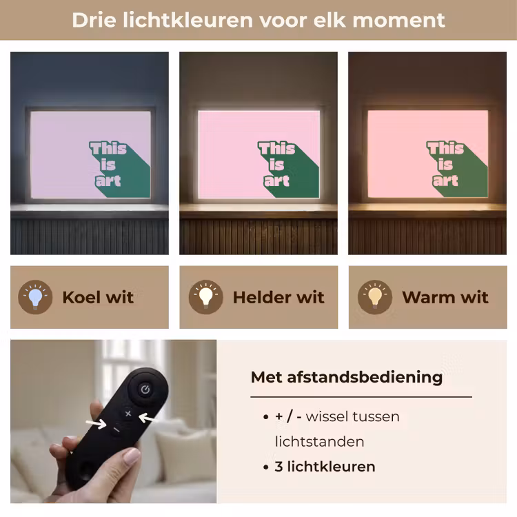 Groen - Teskt - This is art - Roze Light Box met batterij (Wandlamp) middel -USP_lichtkleurNL