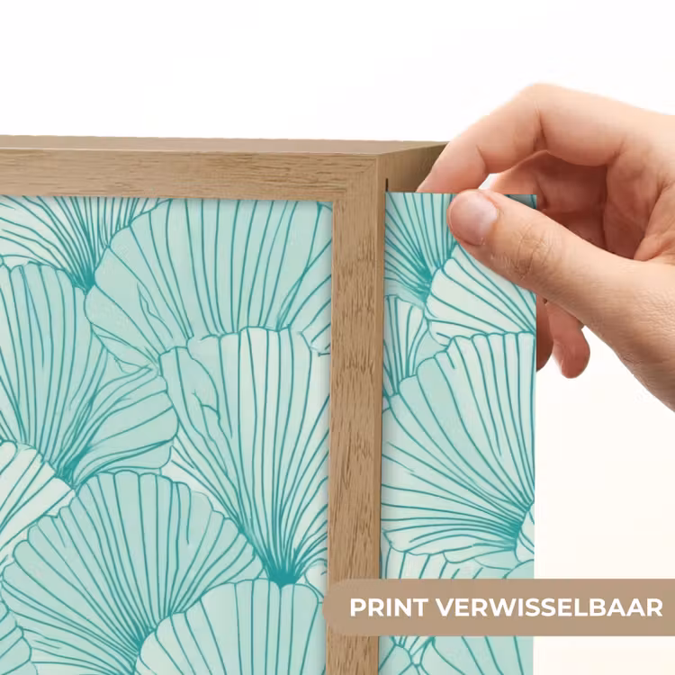 Groen - Wit - Ginko - Getekend - Textuur Light Box met batterij (Wandlamp) middel 907 -USP_websiteprintNL