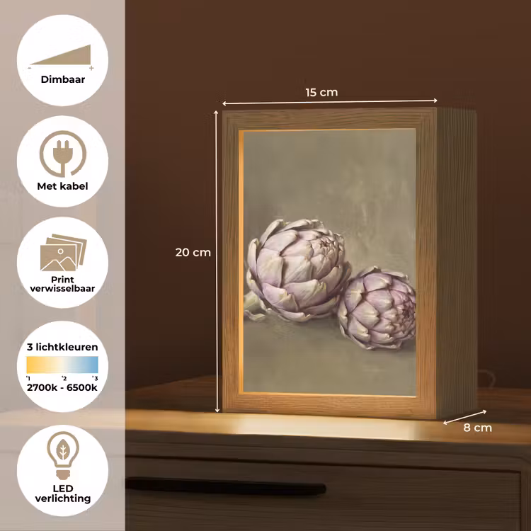 Lightbox - Wandlamp - Groente - Stilleven - Schilderij - Groente - Stilleven - Schilderij Light Box met kabel (Wandlamp) klein