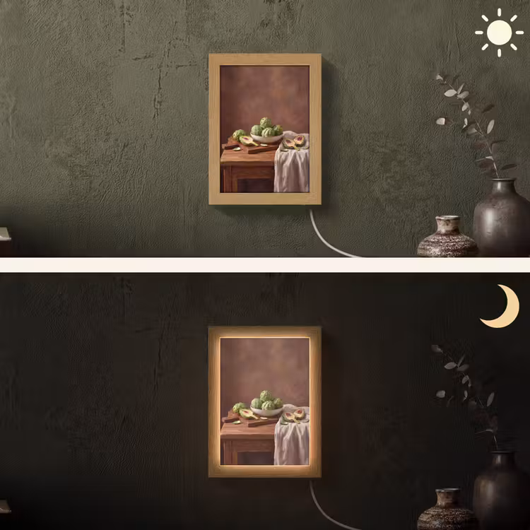 Lightbox - Wandlamp - Groenten - Artisjok - Keuken - Groenten - Artisjok - Keuken Light Box met kabel (Wandlamp) klein