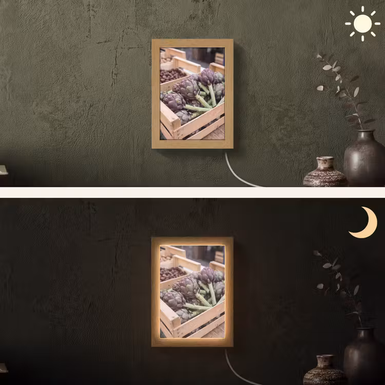 Lightbox - Wandlamp - Groenten - Markt - Vers - Groenten - Markt - Vers Light Box met kabel (Wandlamp) klein