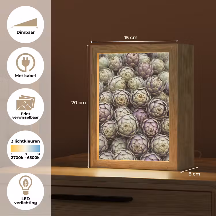 Lightbox - Wandlamp - Groenten - Vers - Eten - Groenten - Vers - Eten Light Box met kabel (Wandlamp) klein