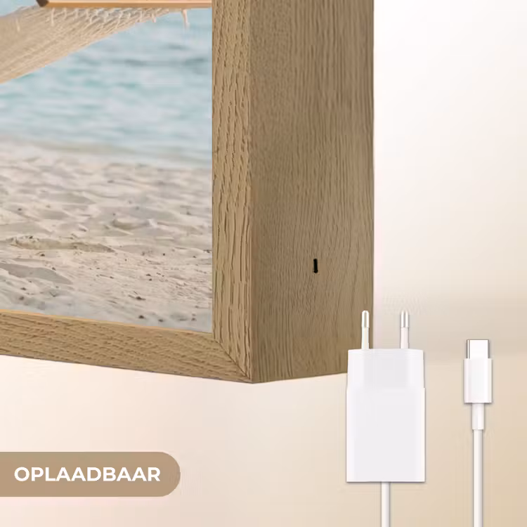 Hangmat - Strand - Wit Light Box met batterij (Wandlamp) middel -USP_websiteoplaadbaarNL
