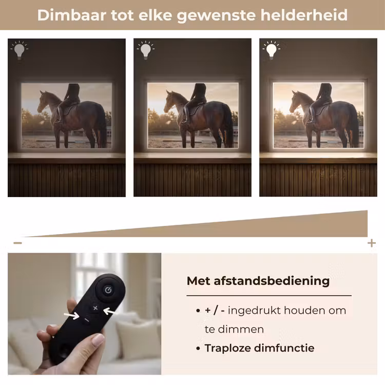 Harmonie - Ruiter - Zon Light Box met batterij (Wandlamp) middel -USP_dimbaarNL