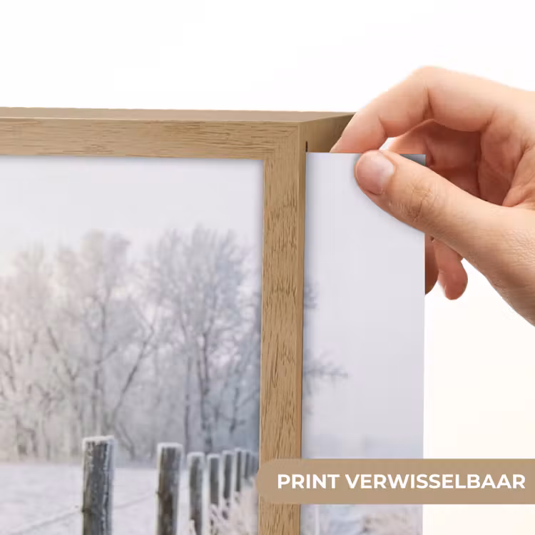 Hek - Sneeuw - Mist - Platteland - Nostalgisch Light Box met batterij (Wandlamp) middel -USP_websiteprintNL