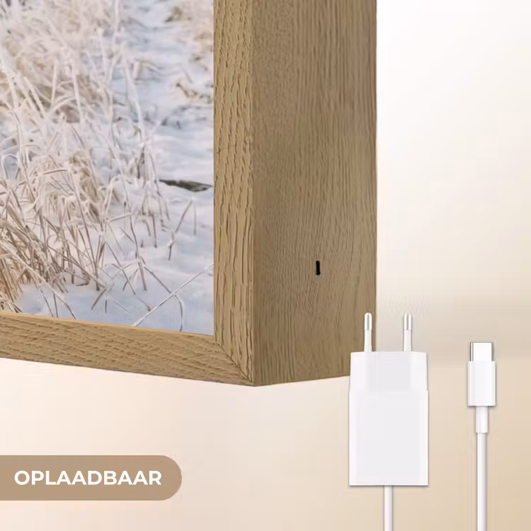 Hek - Sneeuw - Mist - Platteland - Nostalgisch Light Box met batterij (Wandlamp) middel -USP_websiteoplaadbaarNL