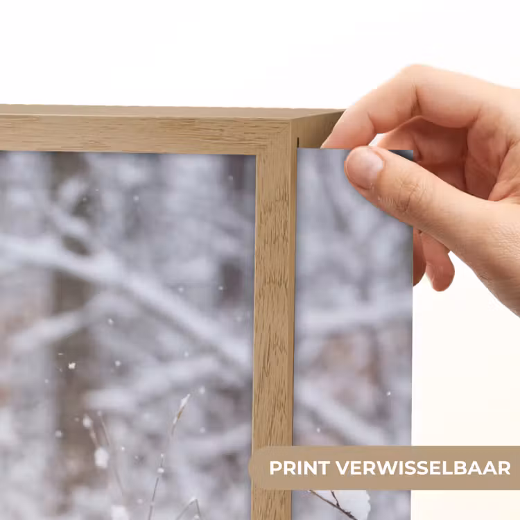 Hert - Sneeuw - Bos - Dieren - Vertederend Light Box met batterij (Wandlamp) middel -USP_websiteprintNL