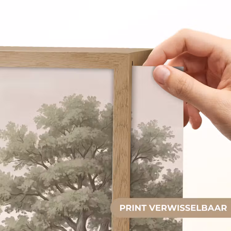 Heuvellandschap - Bomen - Natuur - Groen Light Box met batterij (Wandlamp) middel -USP_websiteprintNL