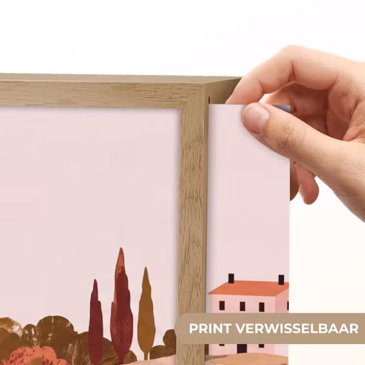 Heuvellandschap - Grafisch - Terracotta Light Box met batterij (Wandlamp) middel -USP_websiteprintNL