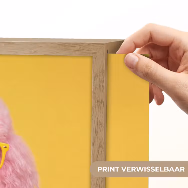 Hond - Kauwgum - Dieren - Modern - Roze Light Box met batterij (Wandlamp) middel -USP_websiteprintNL