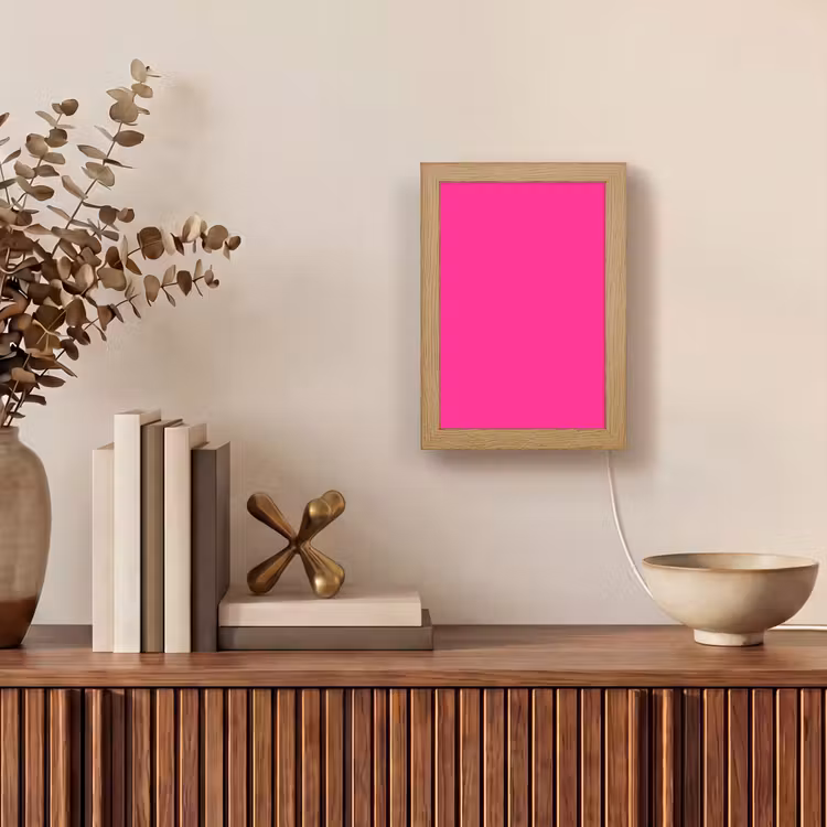 Hot - Fuchsia - Roze Light Box met kabel (Wandlamp) klein 929 -sfeer2