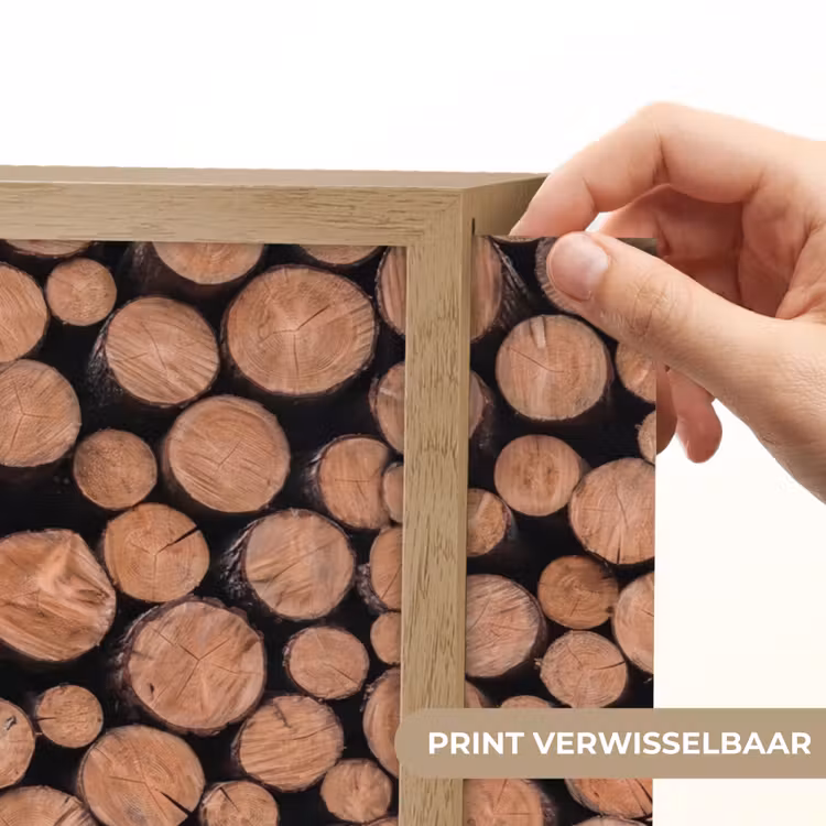 Houtblokken - Textuur - Patroon - Bruin - Rustiek Light Box met batterij (Wandlamp) middel -USP_websiteprintNL