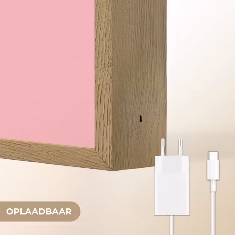 How lucky are we - Klavervier - Roze - Blauw Light Box met batterij (Wandlamp) middel -USP_websiteoplaadbaarNL