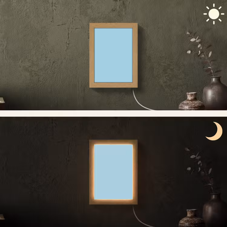 Ice - Blue - Blauw Light Box met kabel (Wandlamp) klein 929 -sfeer3