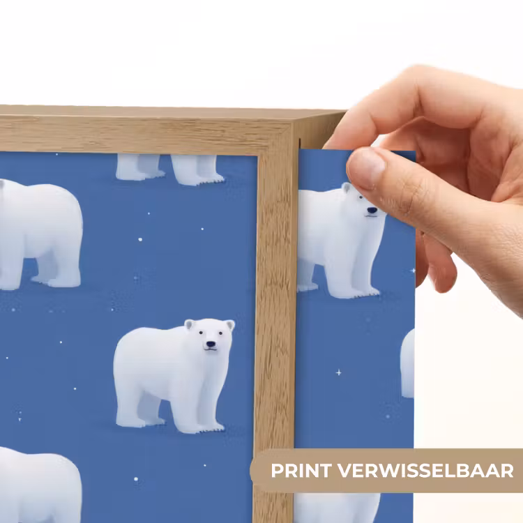 IJsbeer - Patroon - Blauw Light Box met batterij (Wandlamp) middel 907 -USP_websiteprintNL