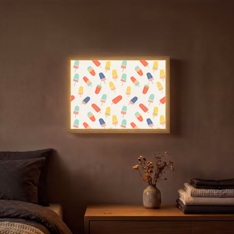 IJsjes - Speels - Kleurrijk Light Box met batterij (Wandlamp) middel 907 -sfeer4