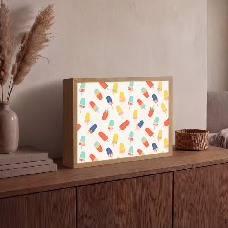 IJsjes - Speels - Kleurrijk Light Box met batterij (Wandlamp) middel 907 -sfeer2