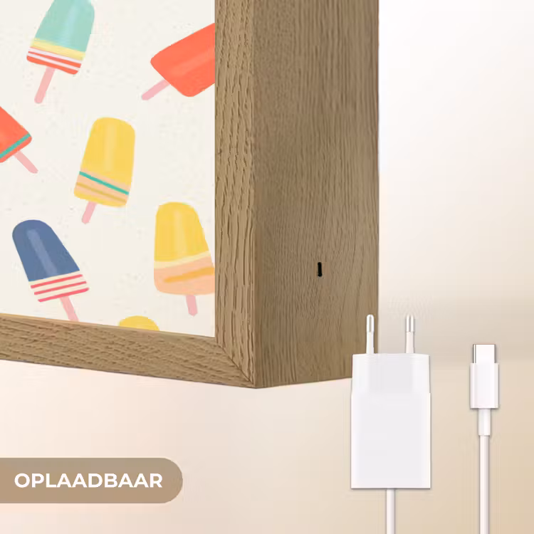 IJsjes - Speels - Kleurrijk Light Box met batterij (Wandlamp) middel 907 -USP_websiteoplaadbaarNL