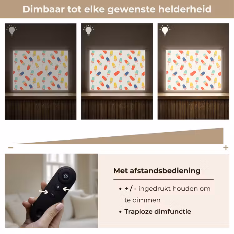 IJsjes - Speels - Kleurrijk Light Box met batterij (Wandlamp) middel 907 -USP_dimbaarNL