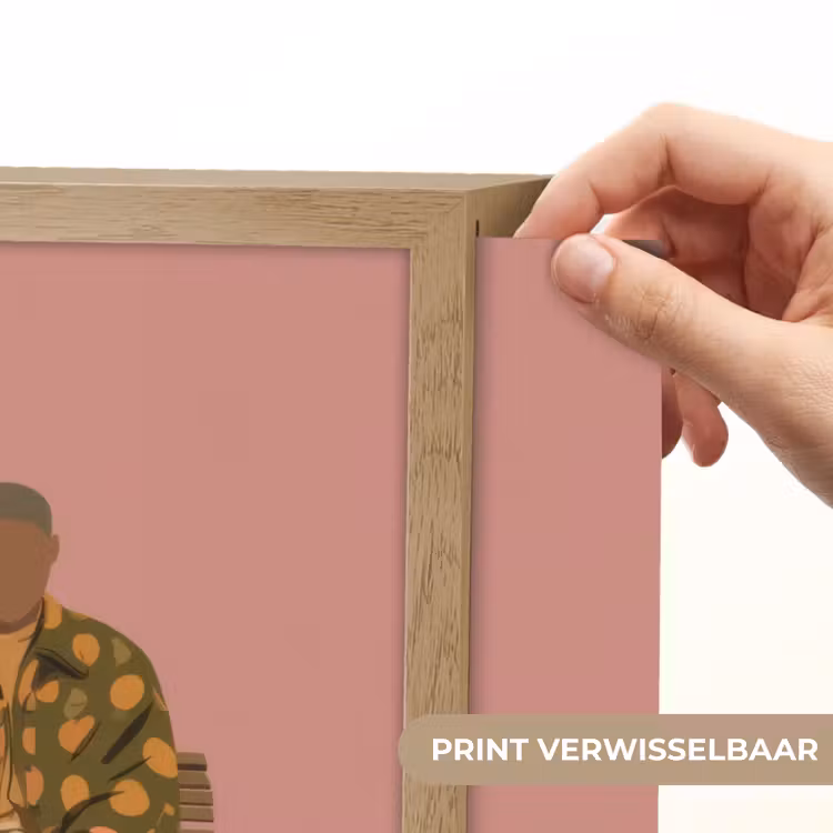 Illustratie - Bankje - Personen - Minimalistisch Light Box met batterij (Wandlamp) middel -USP_websiteprintNL