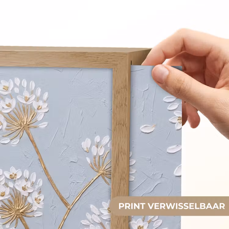 Illustratie - Bloemen - Blauw Light Box met batterij (Wandlamp) middel -USP_websiteprintNL