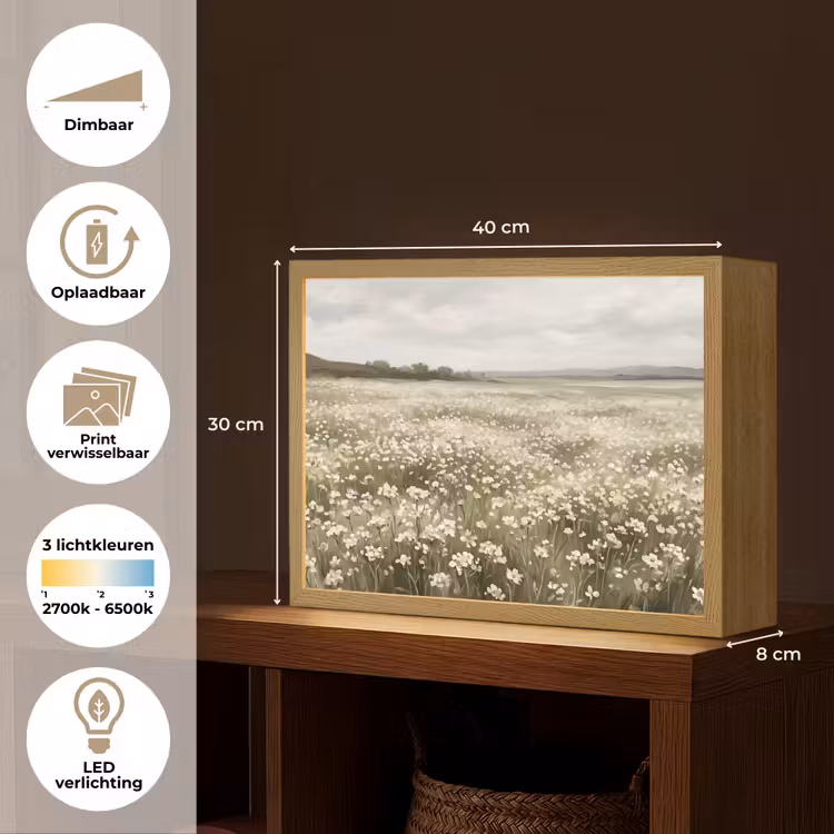 Illustratie - Landschap - Wit Light Box met batterij (Wandlamp) middel -USP_websiteoverzichtNL