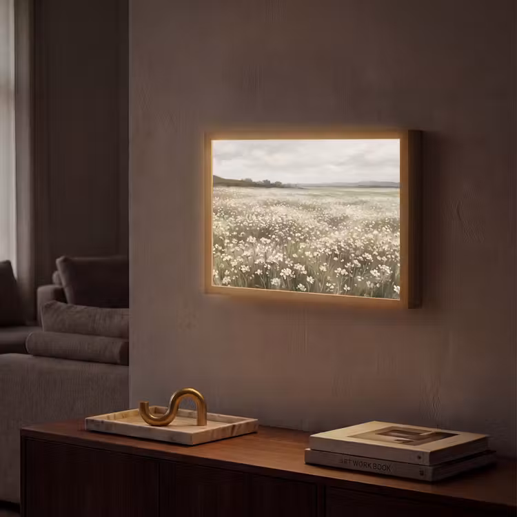 Illustratie - Landschap - Wit Light Box met batterij (Wandlamp) middel -sfeer1