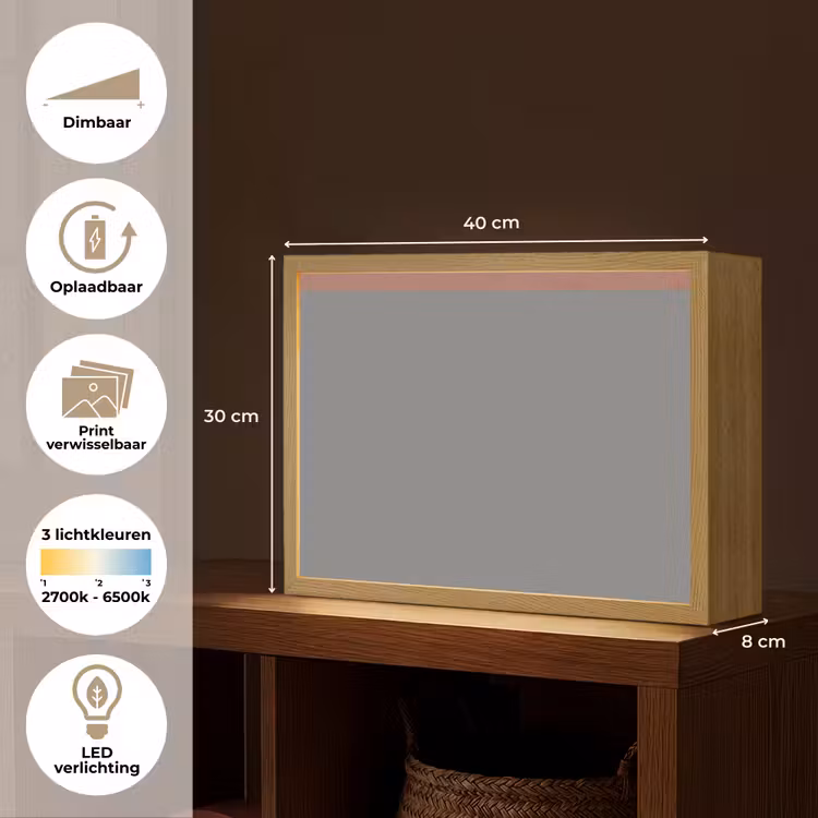 Illustratie - Vogels - Abstract - Roze Light Box met batterij (Wandlamp) middel -USP_websiteoverzichtNL