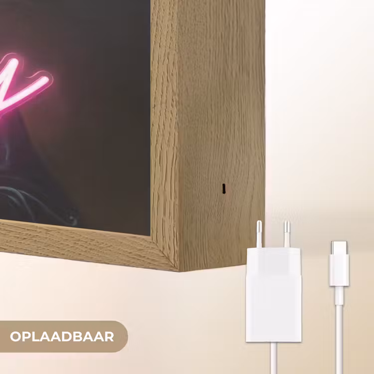 Ironisch - Tekst - Neon Light Box met batterij (Wandlamp) middel -USP_websiteoplaadbaarNL