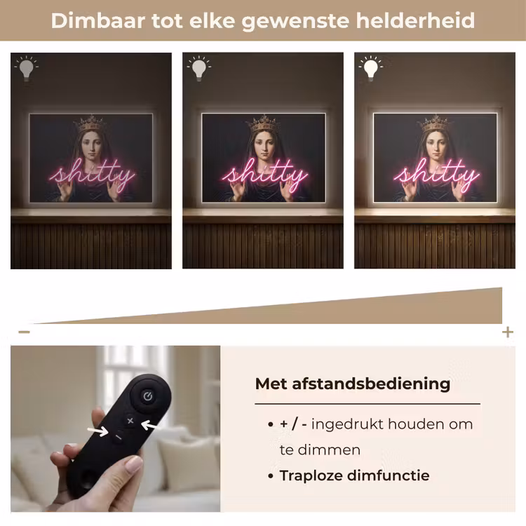 Ironisch - Tekst - Neon Light Box met batterij (Wandlamp) middel -USP_dimbaarNL