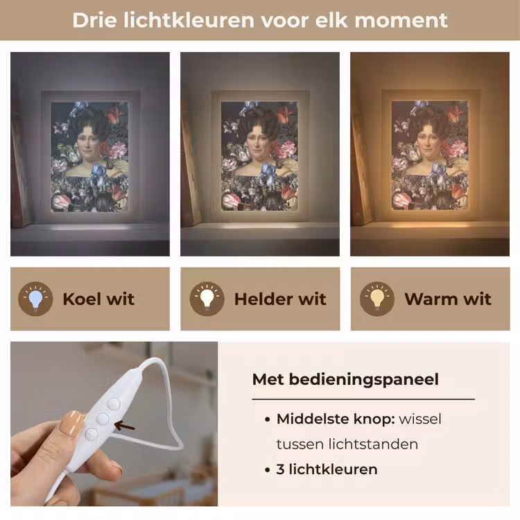 Johanna Henriette Engelen - Dubois Drahonet - Bloemen Light Box met kabel (Wandlamp) klein -USP_lichtkleurNL