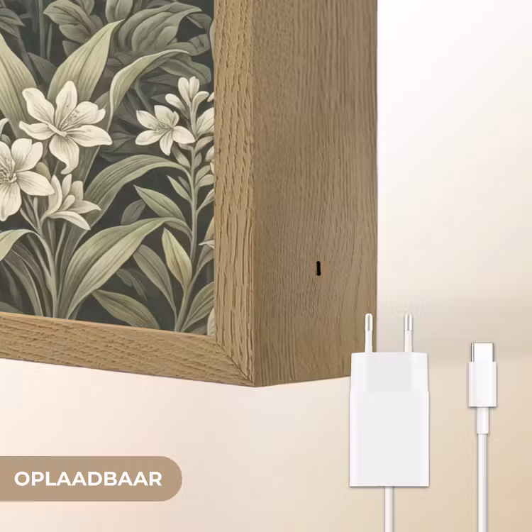 Jungle - Bladeren - Botanisch - Groen Light Box met batterij (Wandlamp) middel -USP_websiteoplaadbaarNL