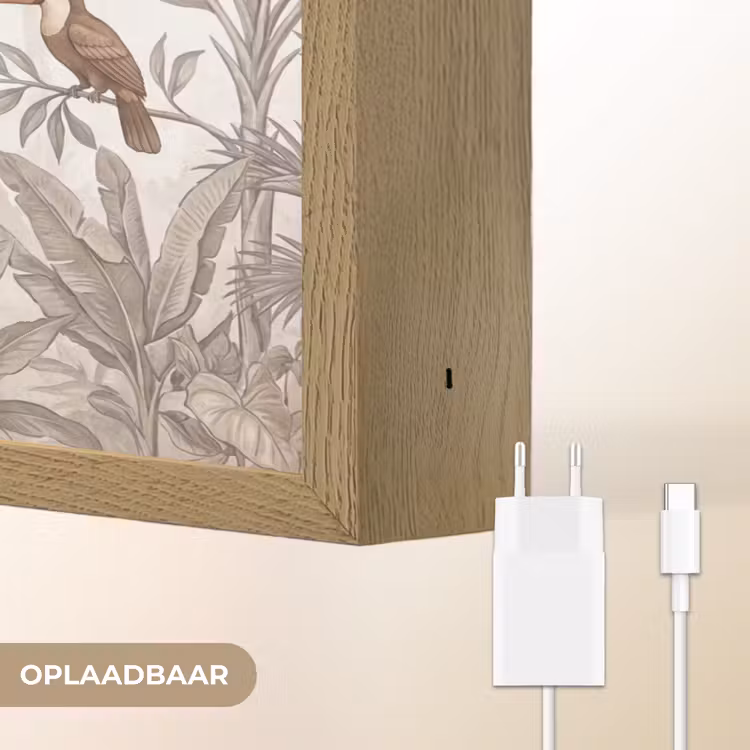 Jungle - Dieren - Palmbomen Light Box met batterij (Wandlamp) middel -USP_websiteoplaadbaarNL