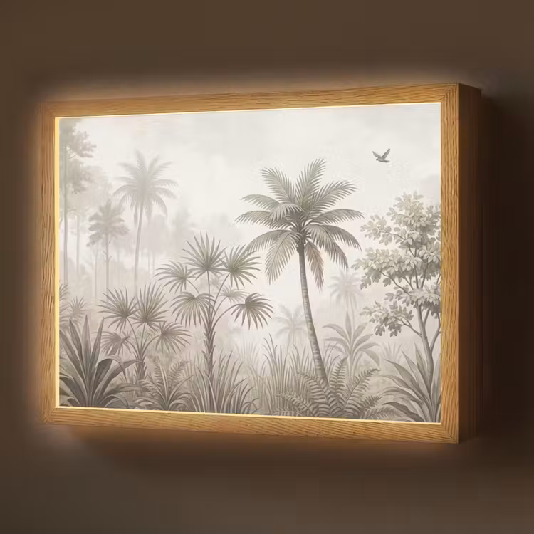 Jungle - Palmbomen - Natuur Light Box met batterij (Wandlamp) middel -z3d_website