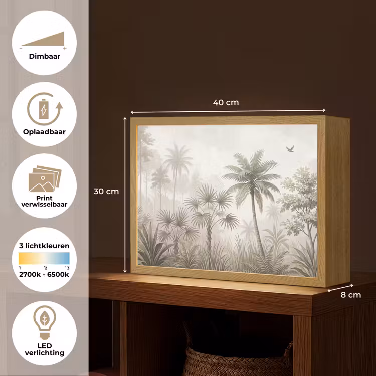 Jungle - Palmbomen - Natuur Light Box met batterij (Wandlamp) middel -USP_websiteoverzichtNL