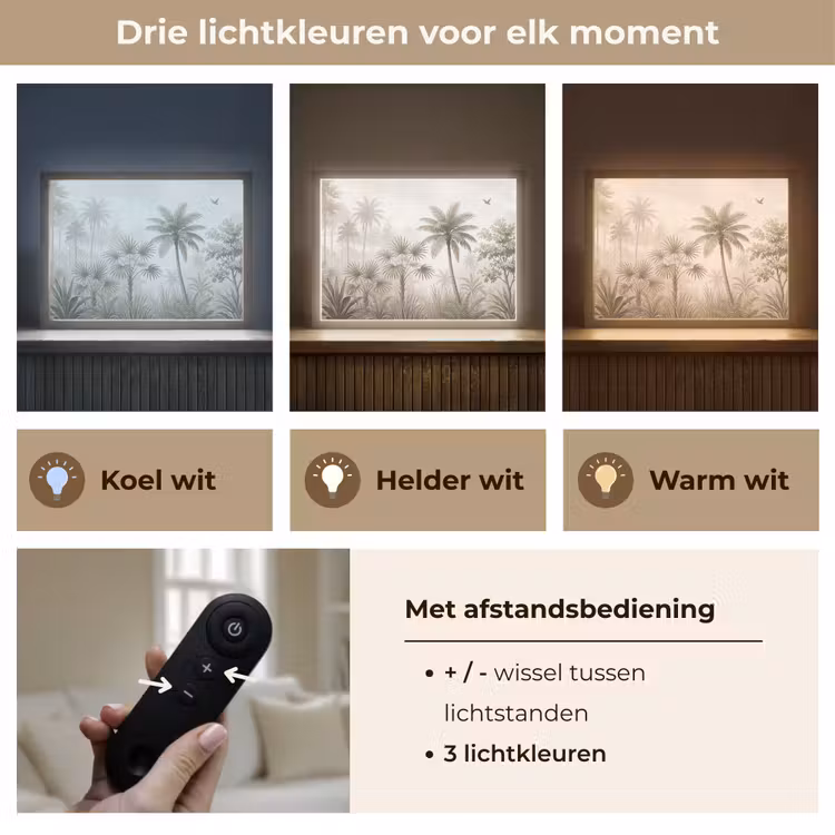 Jungle - Palmbomen - Natuur Light Box met batterij (Wandlamp) middel -USP_lichtkleurNL
