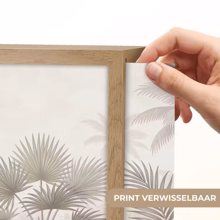 Jungle - Tropisch - Natuur -Vintage - Beige Light Box met batterij (Wandlamp) middel -USP_websiteprintNL