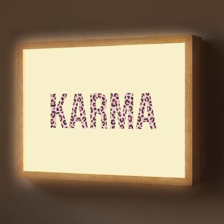 Karma - Luipaardprint - Geel Light Box met batterij (Wandlamp) middel -z3d_website