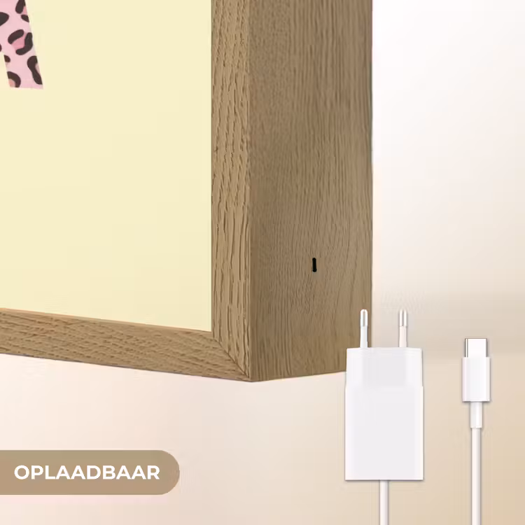 Karma - Luipaardprint - Geel Light Box met batterij (Wandlamp) middel -USP_websiteoplaadbaarNL