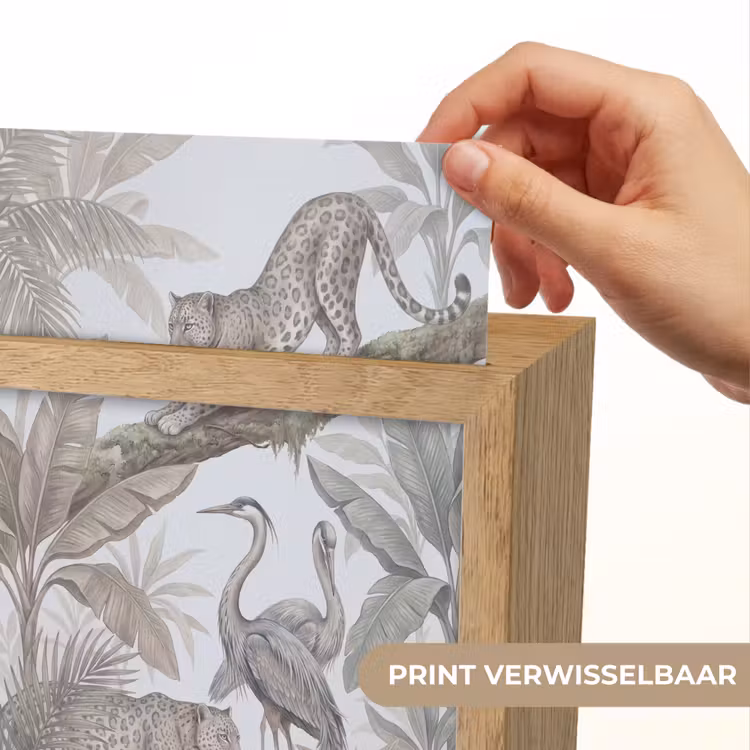 Kat - Vogel - Jungle - Illustratie - Dieren Light Box met kabel (Wandlamp) klein -USP_websiteprintNL