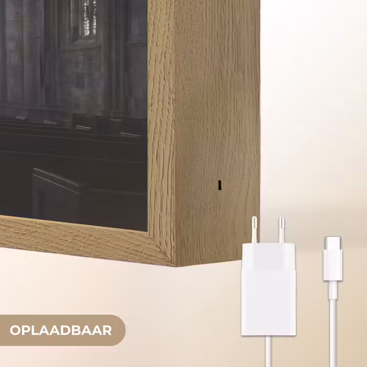 Kerk - Interieur - Lichtstralen - Architectuur - Klassiek Light Box met batterij (Wandlamp) middel -USP_websiteoplaadbaarNL