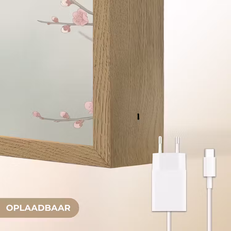 Kersen - Bloesem - Groen Light Box met batterij (Wandlamp) middel -USP_websiteoplaadbaarNL