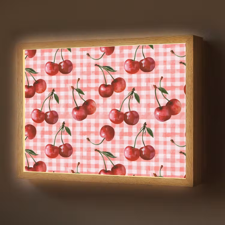 Kersen - Blokken - Rood Light Box met batterij (Wandlamp) middel 907 -z3d_website