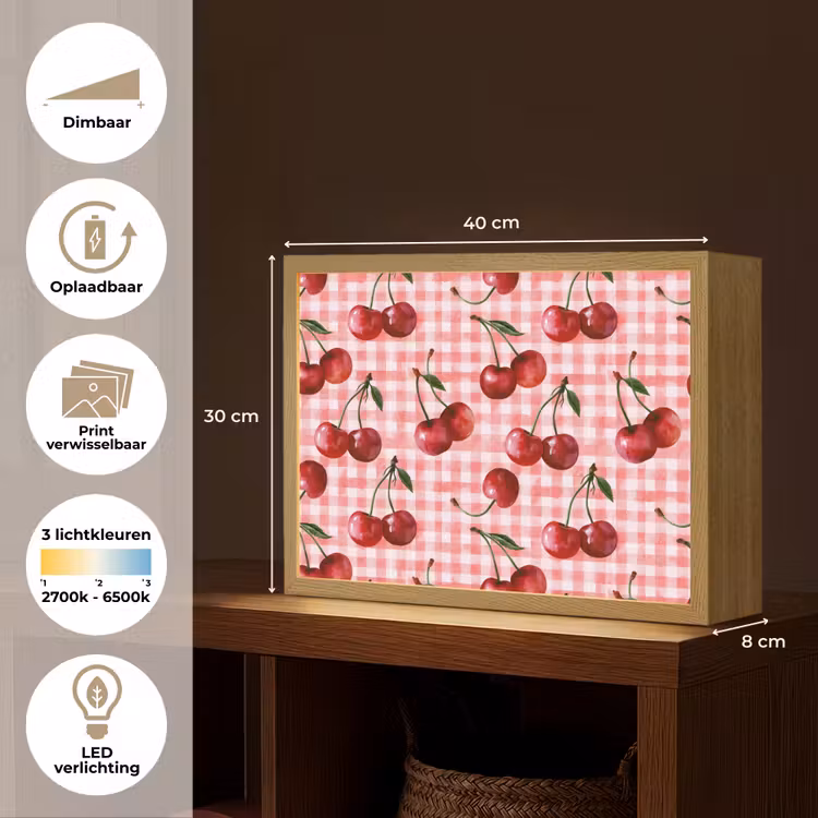 Kersen - Blokken - Rood Light Box met batterij (Wandlamp) middel 907 -USP_websiteoverzichtNL