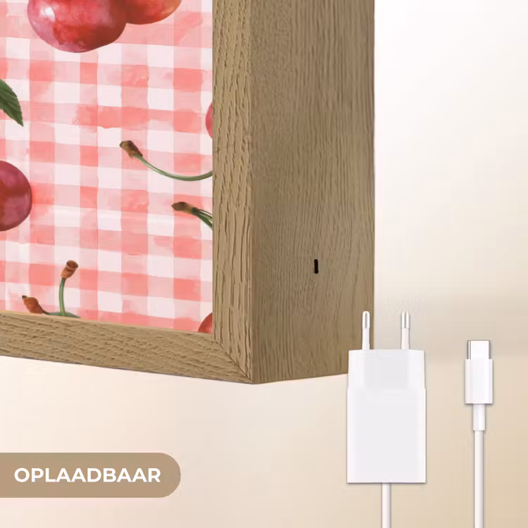 Kersen - Blokken - Rood Light Box met batterij (Wandlamp) middel 907 -USP_websiteoplaadbaarNL