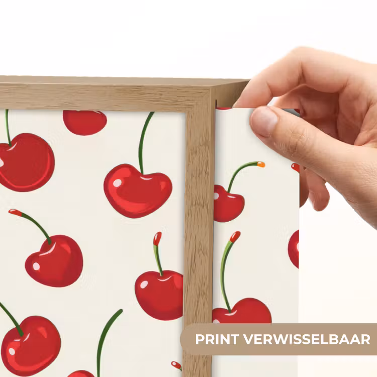 Kersen - Minimalistisch - Rood Light Box met batterij (Wandlamp) middel 907 -USP_websiteprintNL