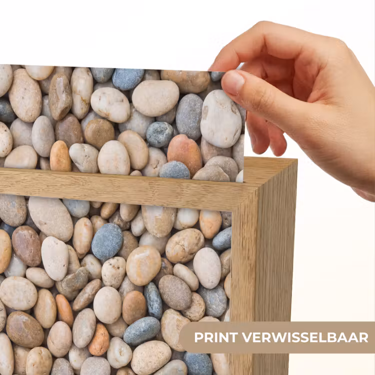 Kiezelstenen - Natuur - Textuur - Beige - Grijs Light Box met kabel (Wandlamp) klein -USP_websiteprintNL