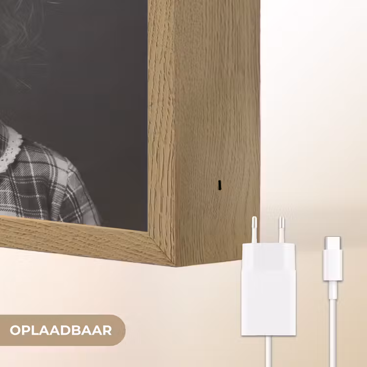 Kind - Vergrootglas - Portret - Zwart-wit Light Box met batterij (Wandlamp) middel -USP_websiteoplaadbaarNL